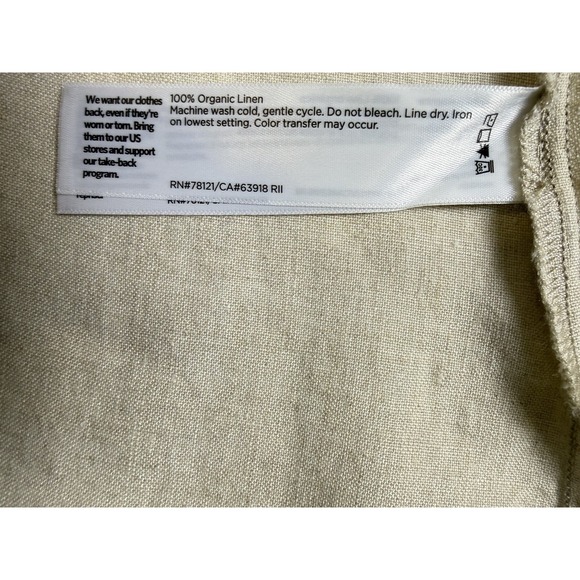 Eileen Fisher Size XS 100% Organic Linen Long Notch Collar Open Front Blazer - Picture 9 of 9